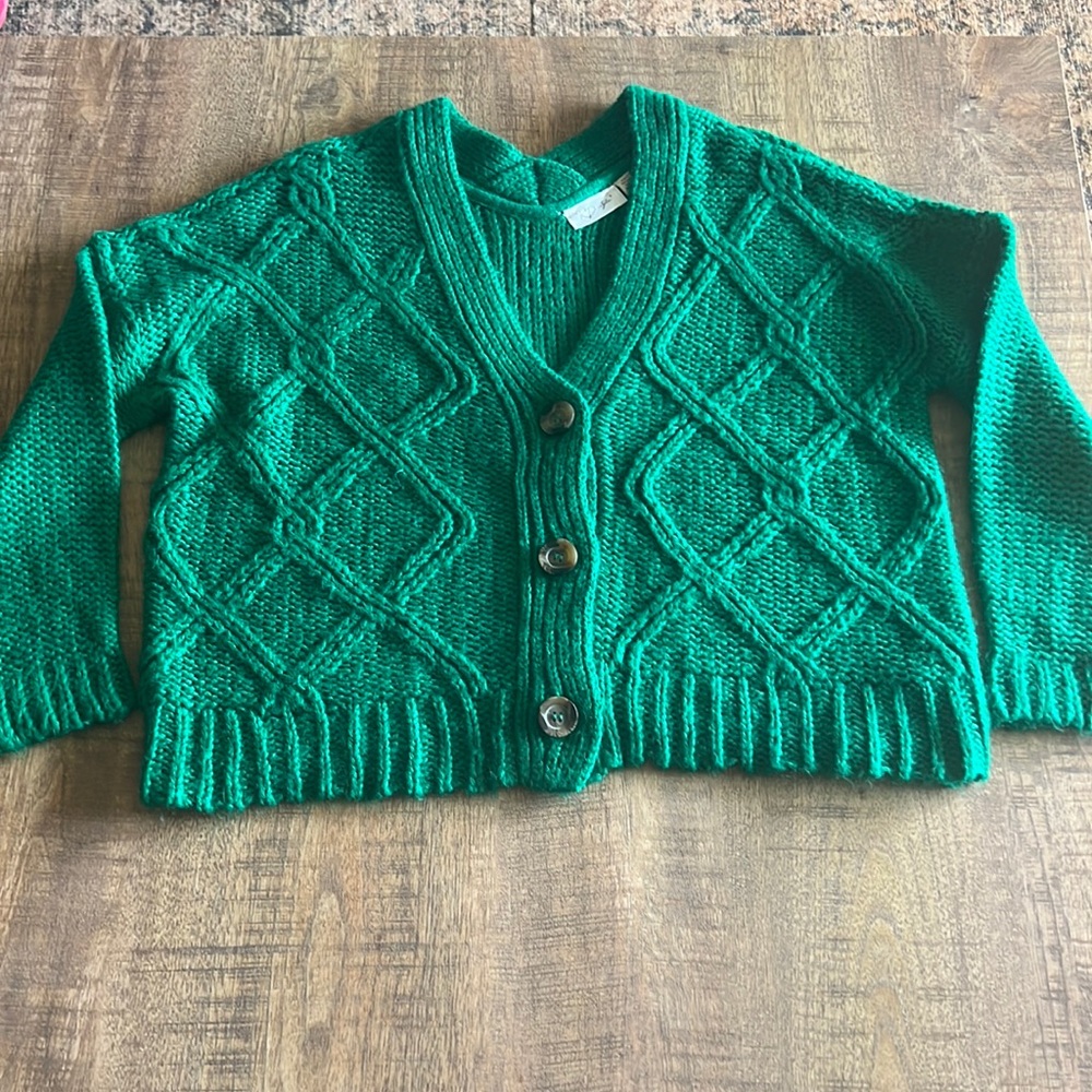 Green cardigan